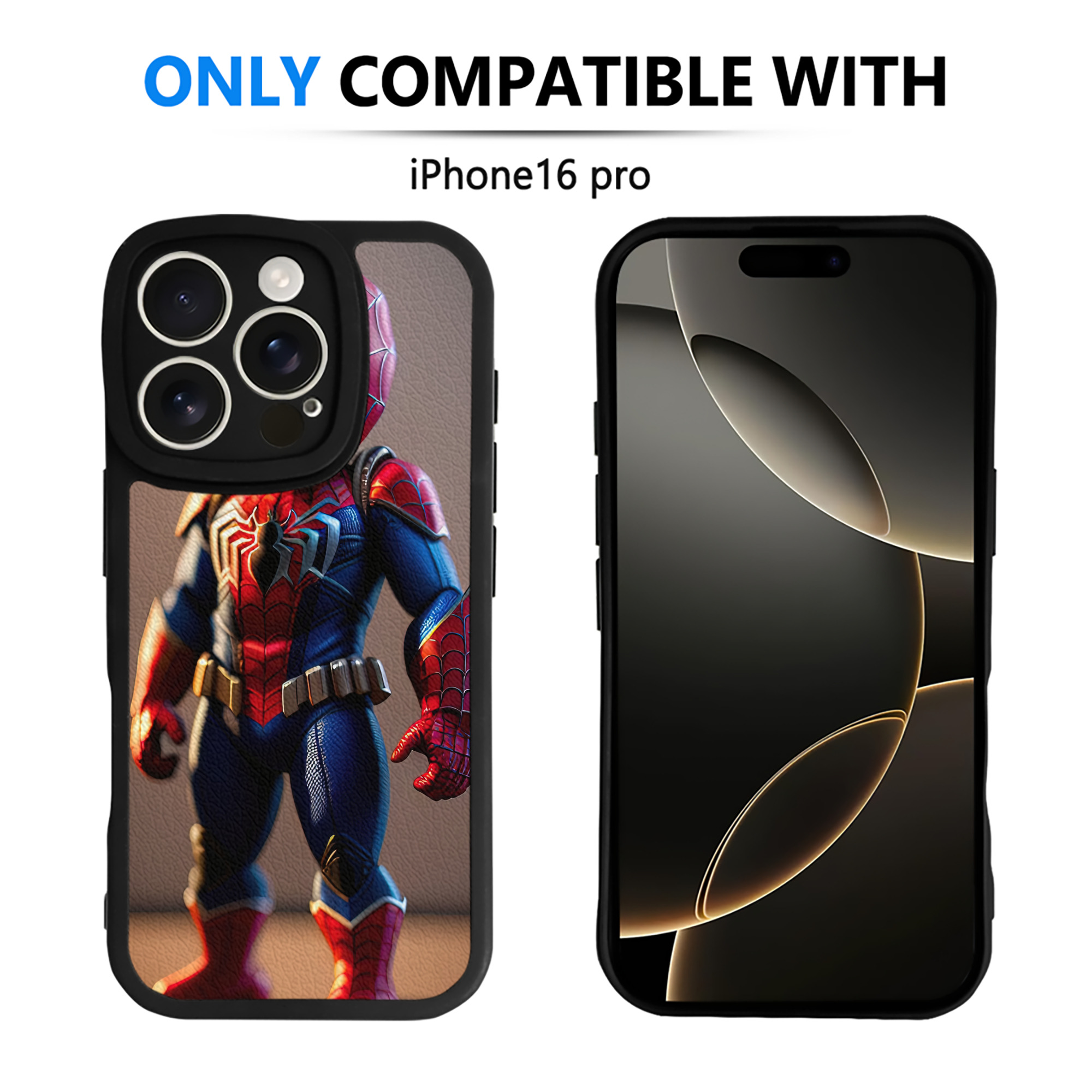（画像用） Spider Man スパイダーマン 【iPhone 16シリーズ対応】シリコンスマホケース（レザー調） 材質：シリコン